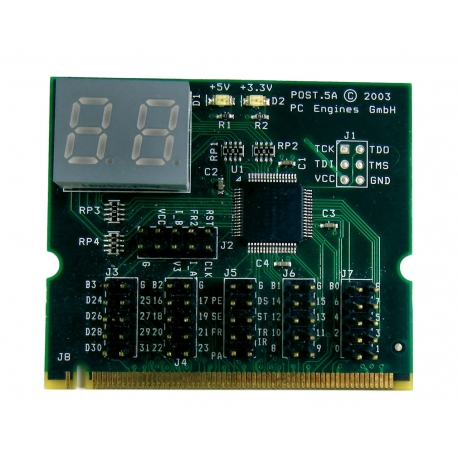 MiniPCI POST code display card POST.5A with test pins