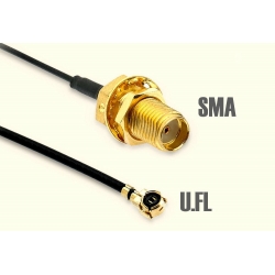 Pigtail cable, I-PEX to SMA female connector 15cm, for GSM, 3G, 4G and GPS